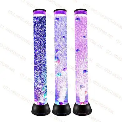 An aquarium bubble light creates a magical scene: soft glow merges with rising, shimmering bubbles, enchanting fish and viewers alike for a serene, captivating underwater display.